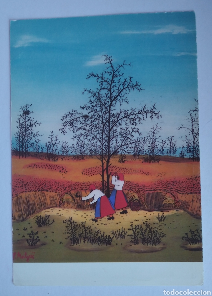 Postkarten: Postal arte mujeres segando Austria