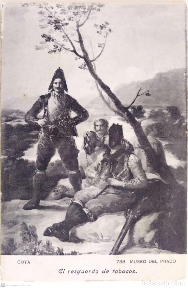 Postales: El resguardo de tabacos de Goya. 788 Museo del Prado. Nueva. Blanco/Negro. Dorso con se&ntilde;ales de habe