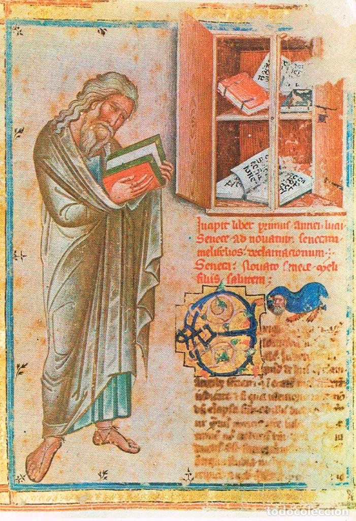Cartes Postales: SANT CUGAT DEL VALLES, SENECA, MINIADO DE UN LIBRO DEL ARCHIVO DE LA CORONA DE ARAGON