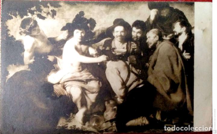 Postales: Los Borrachos de Vel&aacute;zquez. Museo del Prado 1170. Hauser y Menet. Nueva. Blanco/Negro. Manchas en el