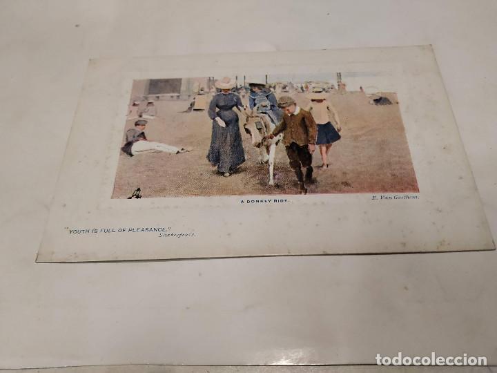 Postales: POSTAL A DONKEY RIDE - E. VAN GOETHEM - Foto 1