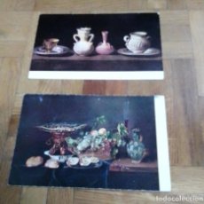 Postales: 2 FOTOS BODEGONES EDICIONES DE ARTE OFFO MUSEO DEL PRADO ZURBARAN Y YKENS. Lote 224279355