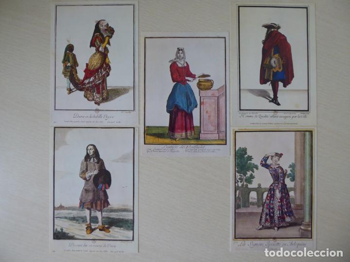 Cartes Postales: Lote de 5 postales de grabados de moda o vestuarios del siglo XVII - Biblioteca Nacional de Par&iacute;s