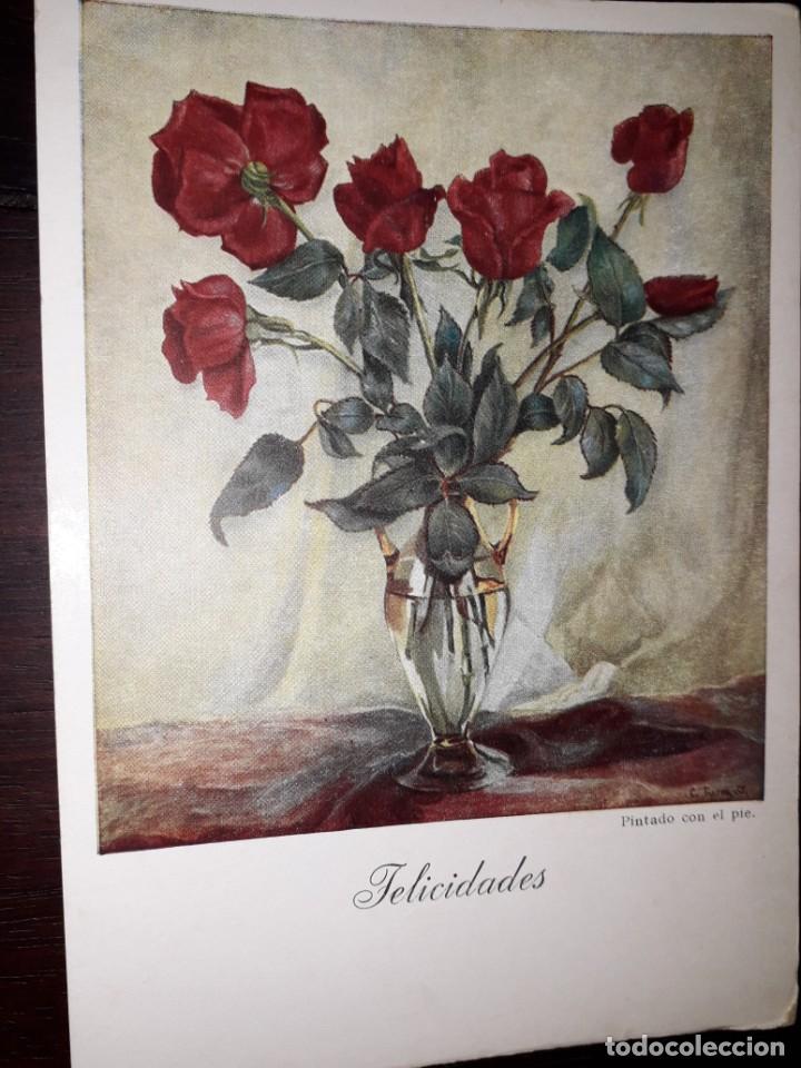 Postkarten: N&ordm; 3250 POSTAL ARTIS MUTI CUADRO PINTADO CON EL PIE N&ordm; 812 FLORES