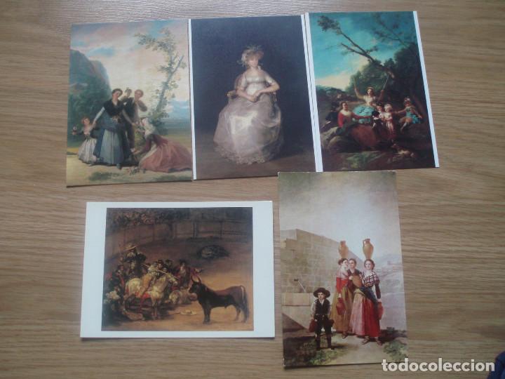 Postales: 5 POSTALES GOYA. MUSEO DEL PRADO; CANTARO,LA CONDESA CHINCH&Oacute;N,LAS FLORERAS, SUERTE DE VARAS.