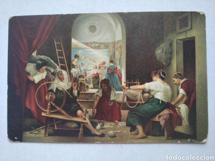 Postales: postal arte las hilanderas Velazquez escrita 1909