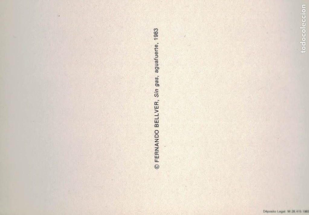 Postales: Fernando Bellver. Sin gas, aguafuerte. / Postal sin circular - Foto 2