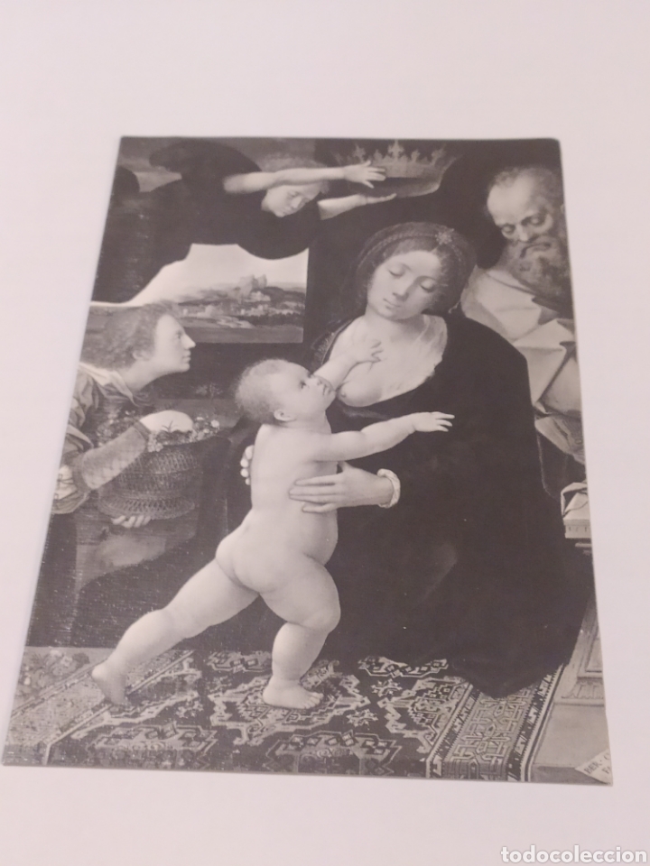 Postales: TARJETA NAVIDE&Ntilde;A - SAGRADA FAMILIA - VAN ORLEY - MUSEO DEL PRADO - ESCRITA 1981 (11,5x17cm)