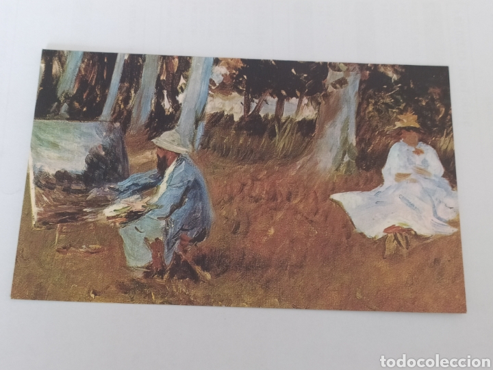 Postcards: TARJETA FELICITACI&Oacute;N - JOHN SINGER CLAUDE MONET PEIGNANT - S/C (9,5X15,5CM)