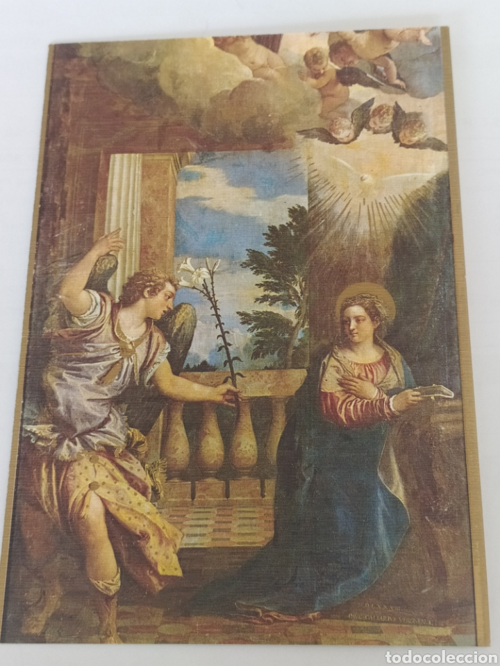 Postcards: TARJETA NAVIDE&Ntilde;A - LA ANUNCIACI&Oacute;N PAOLO CALIARI EL ESCORIAL - ED. PATRIM.NACIONAL- S/C (10,5X15,5CM)