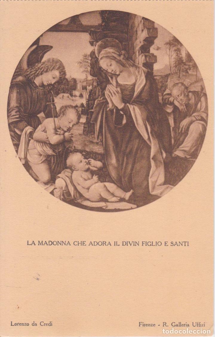 Postales: POSTAL OBRA DE Lorenzo di Credi (1459&ndash;1537) LA MADONNA CHE ADORA IL DIVIN - R.G UFFIZI 166 - S/C