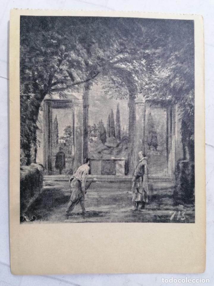 Postales: POSTAL MUSEO DEL PRADO 1211, VISTA DEL JARDIN DE VILLA MEDICIS, VELAZQUEZ - HAUSER Y MENET