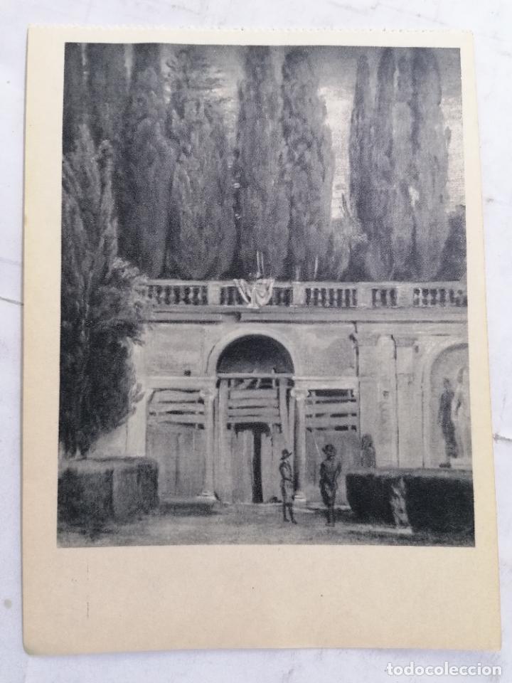 Postales: POSTAL MUSEO DEL PRADO 1210, VISTA DEL JARDIN DE VILLA MEDICIS, VELAZQUEZ - HAUSER Y MENET