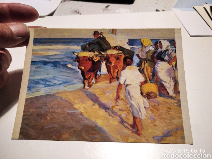 Postales: Joaqu&iacute;n Sorolla, sacando la barca - Foto 1