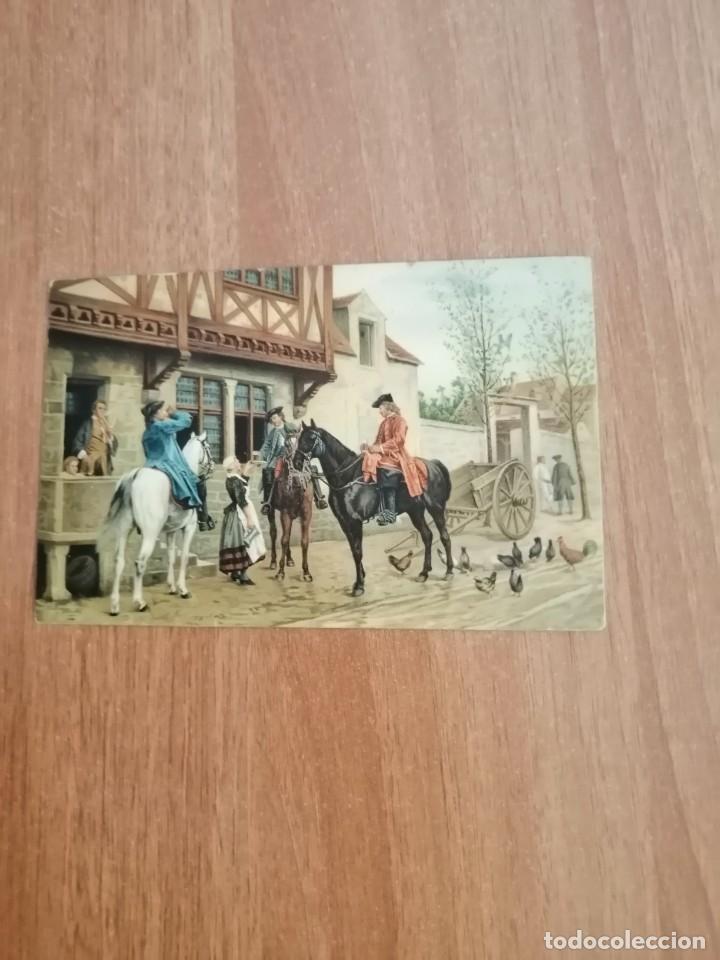 Postais: POSTAL. HALTING AT AN INN ESCRITA A&Ntilde;O 1910