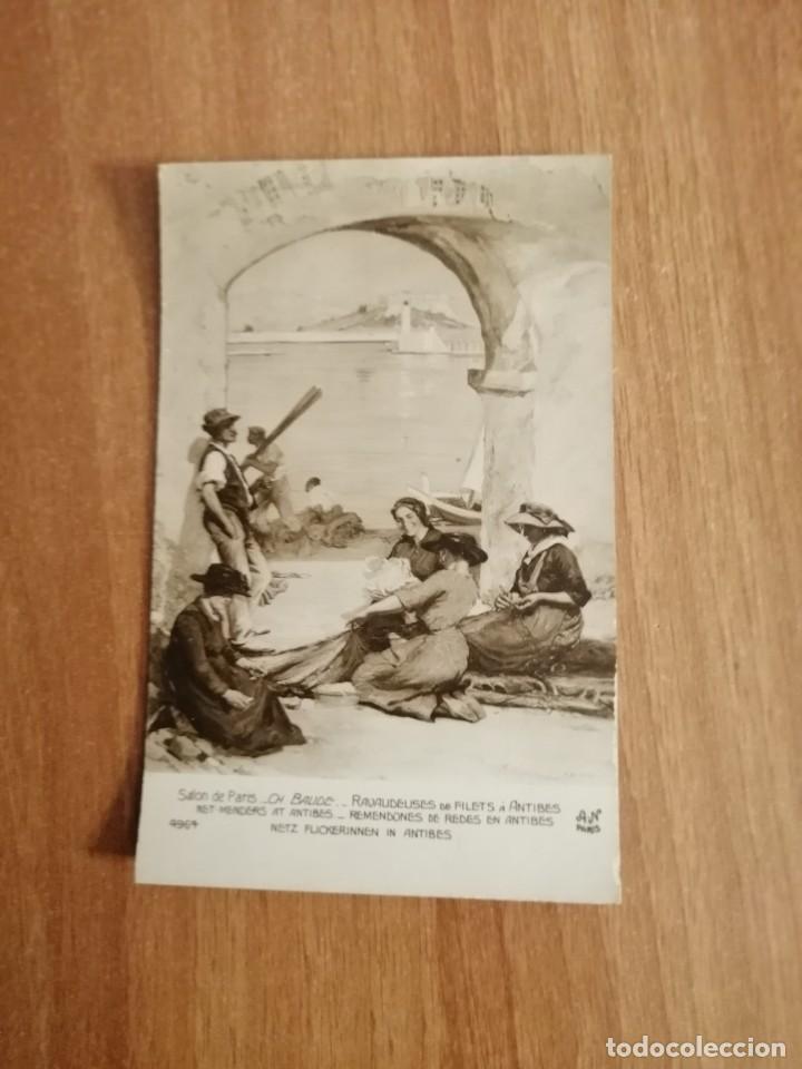 Cartes Postales: POSTAL SALON PARIS REMENDONES DE REDES EN ANTIBES SIN CIRCULAR
