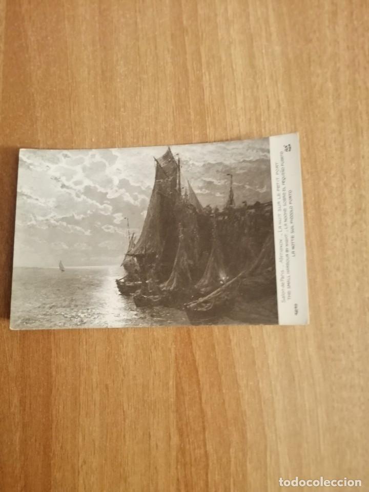 Cartes Postales: POSTAL SALON PARIS LA NOCHE SOBRE EL PEQUE&Ntilde;O PUERTO SIN CIRCULAR