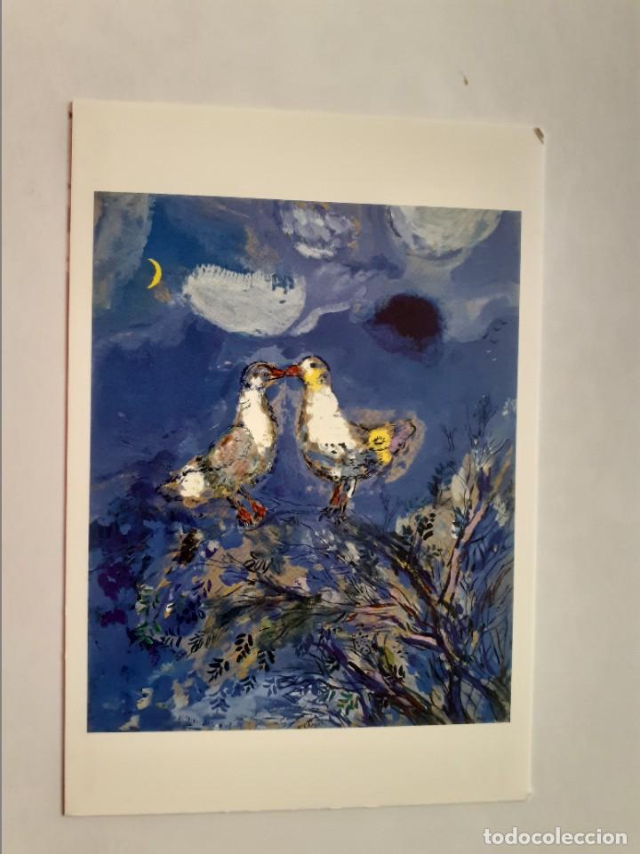 Postales: POSTAL - MARC CHAGALL - LAS DOS PALOMAS - MUSEO THYSSEN - BORNEMISZA - Foto 1