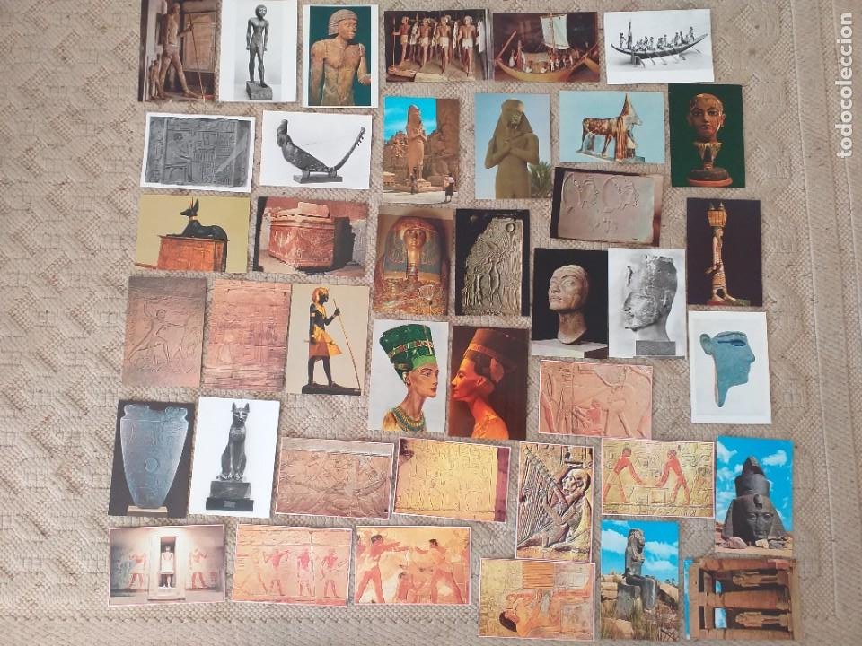 Postales: 79 postales. Arte: escultura egipcia. - Foto 2 - 312365578