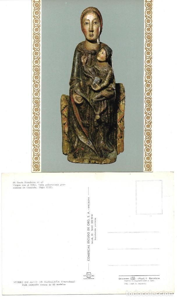 Postales: POSTAL 2&ordf; SERIE ROMANICA VIRGEN CON NI&Ntilde;O TALLA POLICROMADA SIGLO XIII N&ordm; 42 E. ORO 1968*