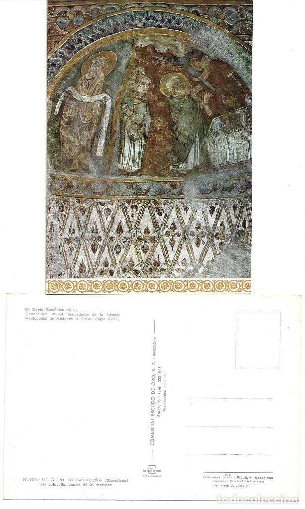 Postales: POSTAL 2&ordf; SERIE ROMANICA DECORACION MURAL IGLESIA ARCIPRESTAL ANDORRA SIGLO XIII N&ordm; 43 E. ORO 1968*