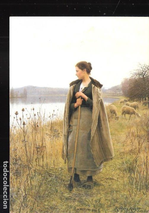 Postales: Daniel Ridgeway king. La berg&egrave;re. The Brooklyn Museum. - Foto 1