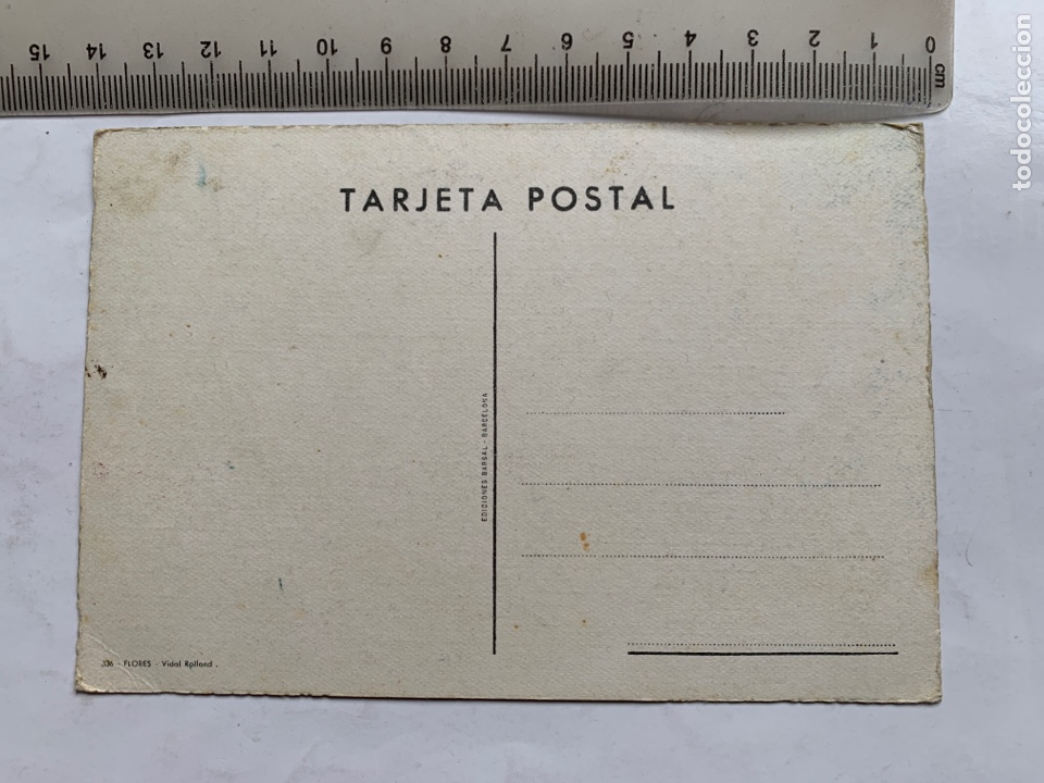 Postales: POSTAL. FLORES. VIDAL ROLLAND. EDICIONES BARSAL. BARCELONA. - Foto 2