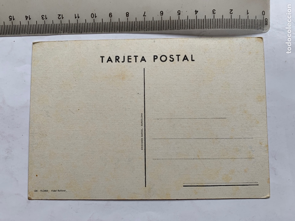 Postales: POSTAL. FLORES. VIDAL ROLLAND. EDICIONES BARSAL. BARCELONA. - Foto 2