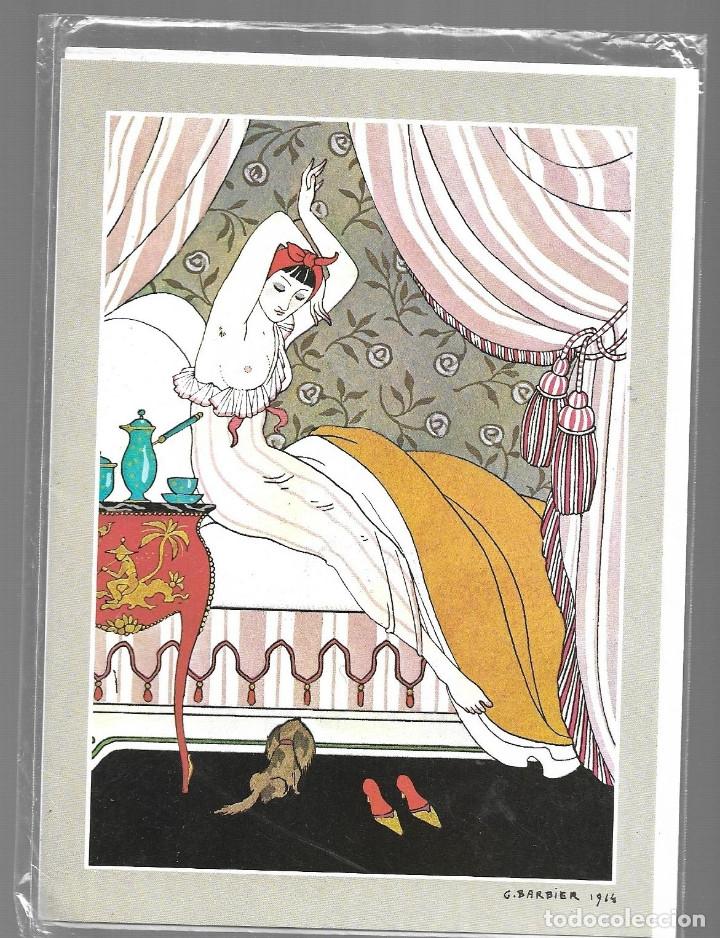 Cartoline: GEORGES BARBIER / LA BELLE MATINEUSE. POSTAL DIPTICA Y NUEVA. EDICI&Oacute;N VERKERKE N&Uacute;M AC 3265. A&Ntilde;O 197