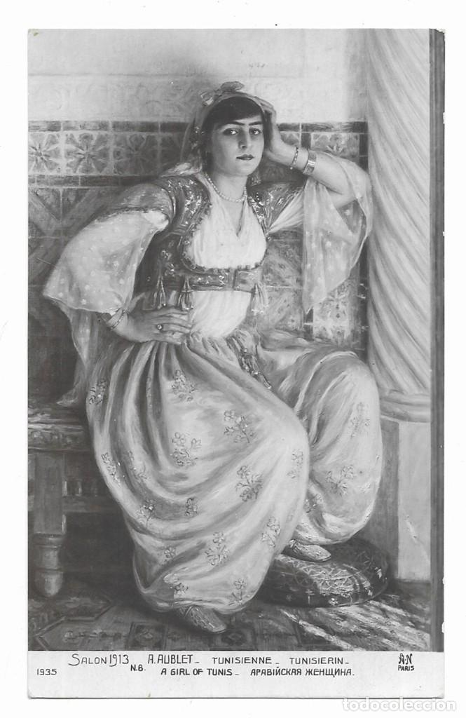 Postcards: Postal. Tunisienne. Aublet, A.. Salon 1913 n&ordm; 1935