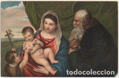 Postkarten: POSTAL DE ARTE. LA VERGINE CON FIGLIO. S. GIOVANNINO E S. ANTONIO. TIZIANO P-ARTE-1015