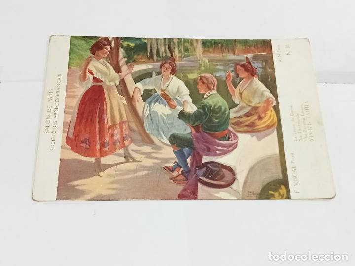 Cartes Postales: TARJETA POSTAL. SALON DE PARIS. PINTURA F.VISCAI. LA LE&Ccedil;ON DE DANSE