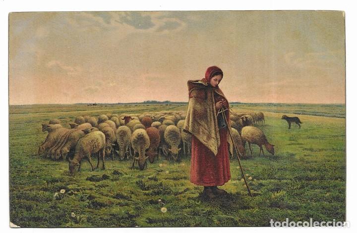 Postales: Postal. Arte. Jean Fran&ccedil;ois Millet. La gardeuse de moutons N&ordm; 29966