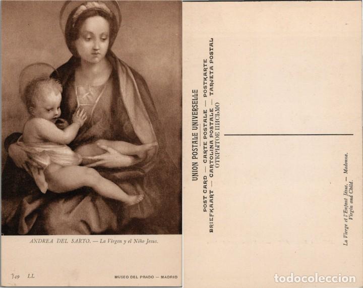 Postales: Andrea del Sarto - La Virgen y el Ni&ntilde;o Jes&uacute;s - Ed. Museo del Prado - 14x9cm