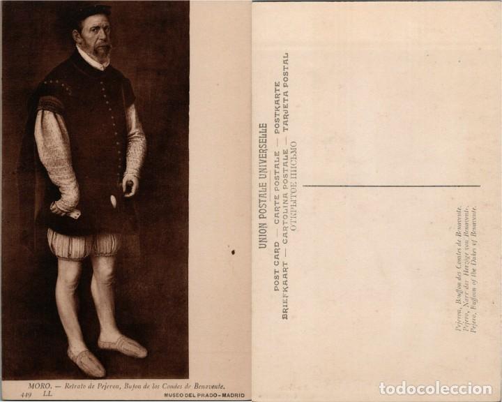 Postales: Moro - Retrato de Pejer&oacute;n, Buf&oacute;n de los Condes de Benavente - Ed. Museo del Prado - 14x9cm