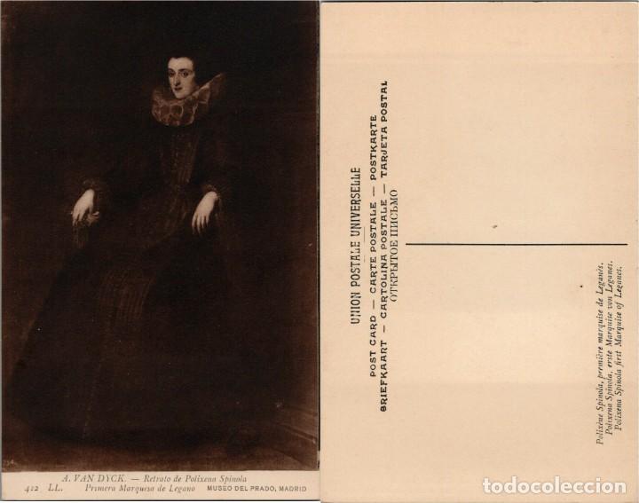 Postales: A. Van Dyck - Retrato de Polixena Sp&iacute;nola, Primera Marquesa de Legano - Ed. Museo del Prado - 14x9cm
