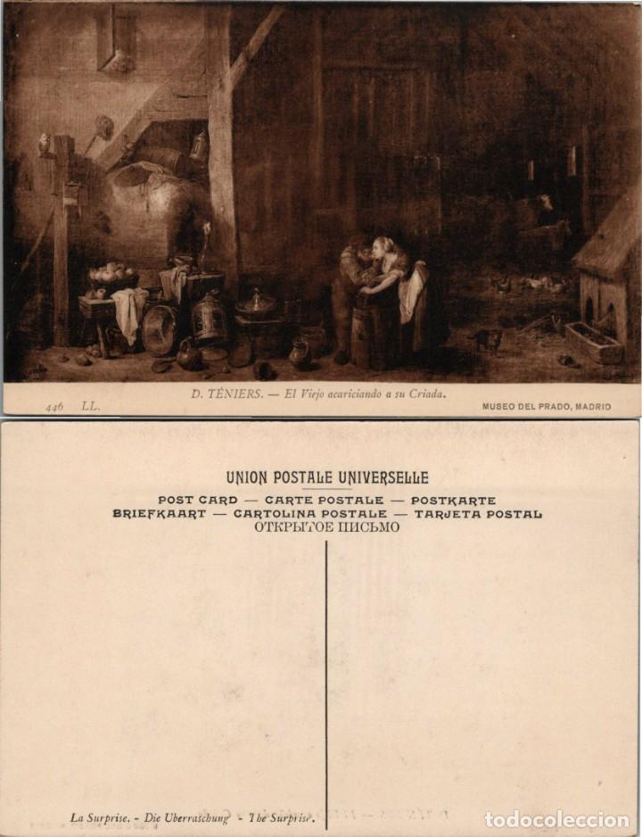 Postales: D. T&eacute;niers - El Viejo acariciando a su Criada - Ed. Museo del Prado - 14x9cm