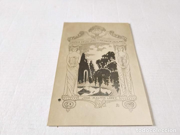 Postales: POSTAL EX-LIBRIS JOS&Eacute; MART&Iacute;N L&Oacute;PEZ - Foto 1