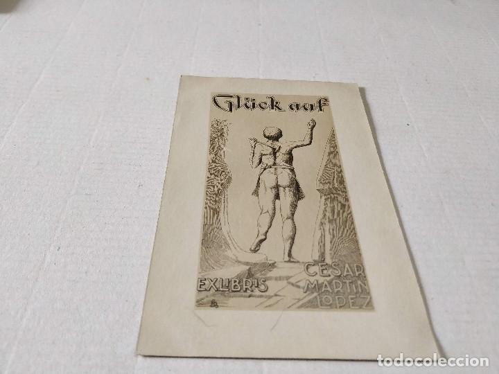 Postales: POSTAL EX-LIBRIS C&Eacute;SAR MART&Iacute;N L&Oacute;PEZ - Foto 1