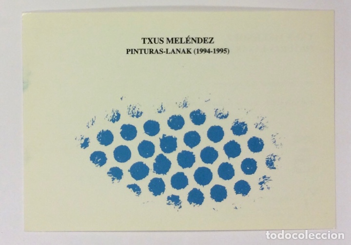 Postais: TXUS MEL&Eacute;NDEZ &ldquo;PINTURAK-LANAK (1994-1995)&rdquo;. POSTAL PROMOCIONAL EXPOSICI&Oacute;N BILBAO.