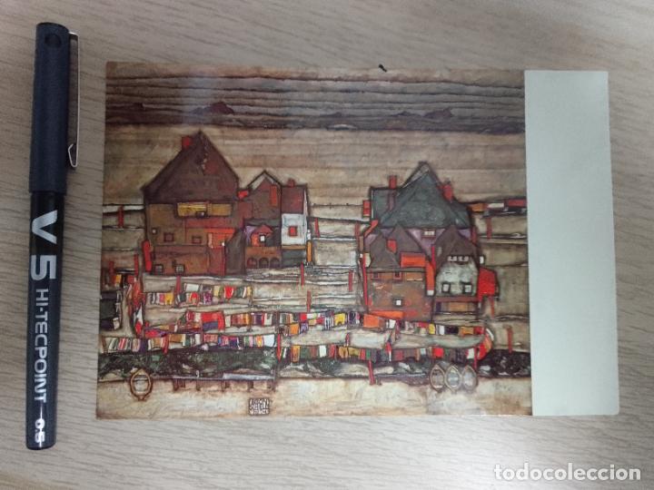 Postales: Postal Egon Schiele: H&auml;user mit dunter W&auml;sche - Foto 1