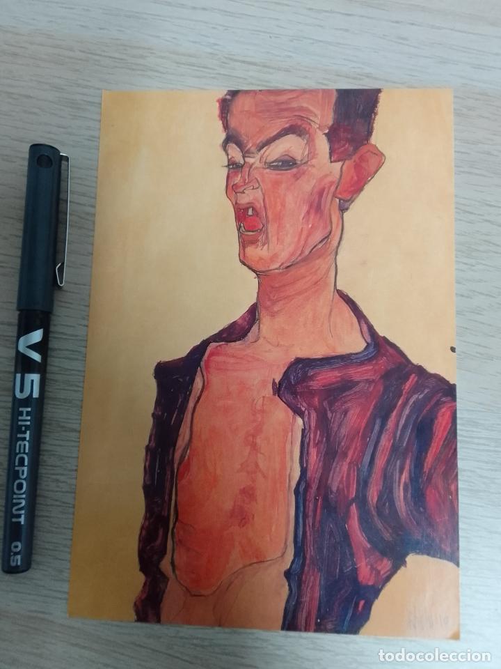 Postales: Postal Egon Schiele: Selbstdarstellung grimassierend - Foto 1