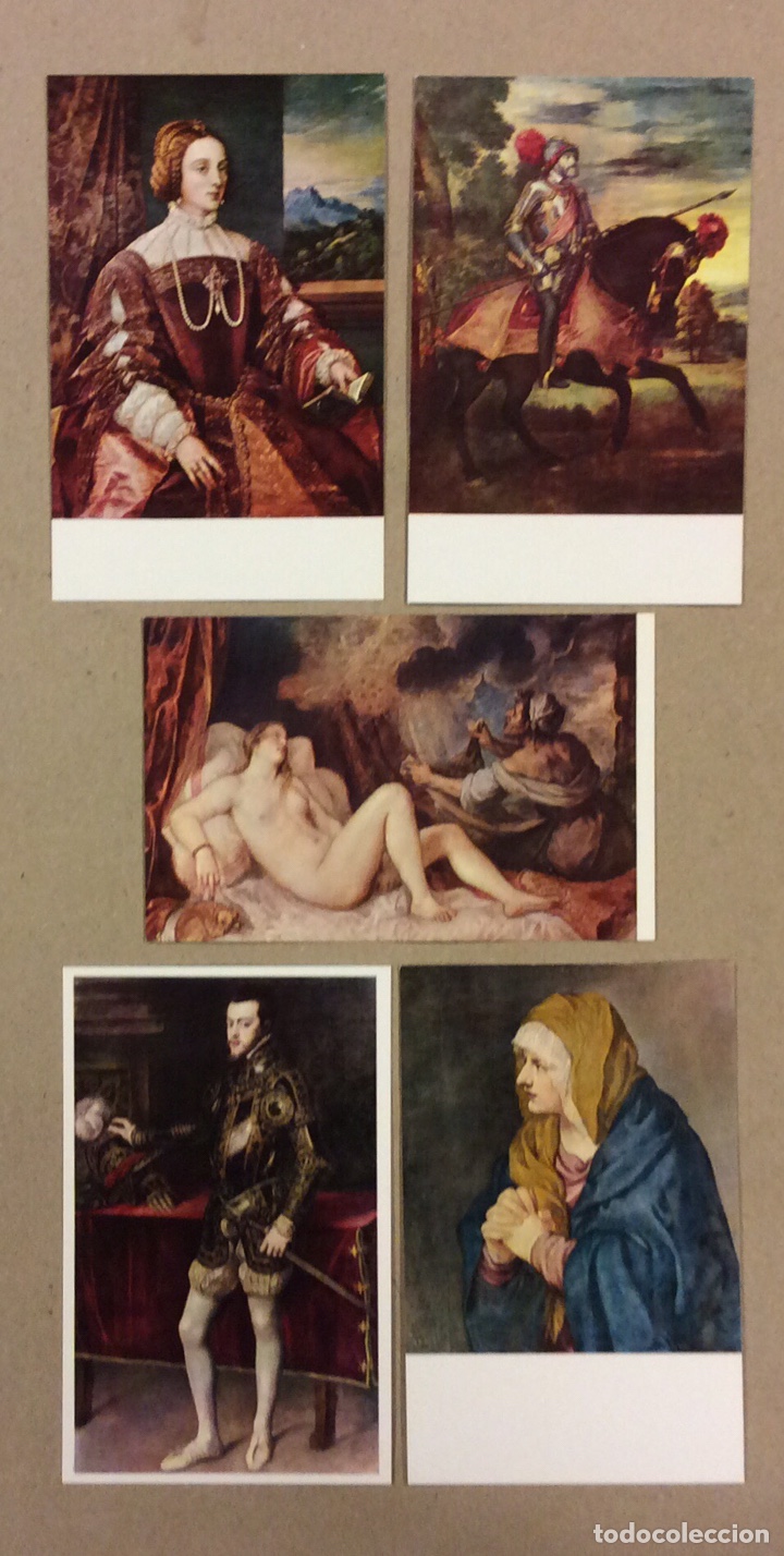 Postales: TIZZIANO. LOTE DE 5 POSTALES SIN CIRCULAR MUSEO DEL PRADO EDICIONES ART&Iacute;STICAS OFFO (A&Ntilde;OS 70