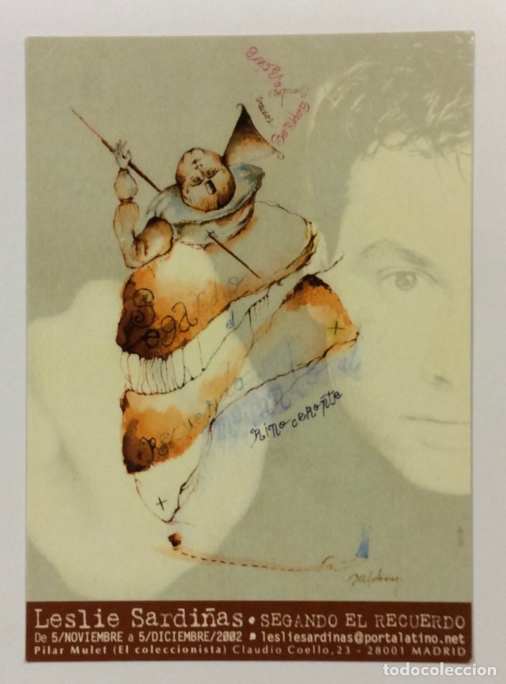 Postcards: LESLIE SARDI&Ntilde;AS &ldquo;SEGANDO EL RECUERDO&rdquo;. POSTAL PROMOCIONAL EXPOSICI&Oacute;N MADRID (2002).