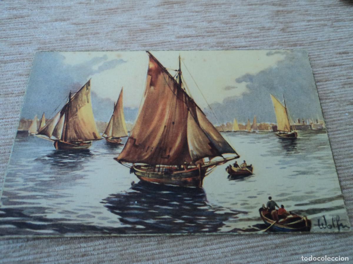Cartes Postales: Veleros, serie 127/2 Ediciones Col&oacute;n, WOLFN, CIRCULADA