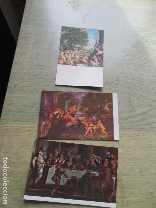 Postales: TRES TARJETAS POSTALES ANTIGUAS DE: PINTURAS DE MUSEO.-S/F-UNA USADA