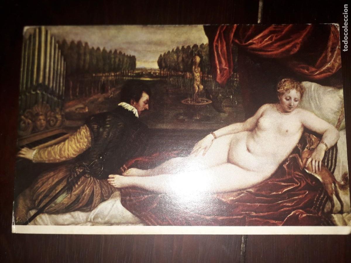 Postales: N&ordm; 44222 POSTAL CUADRO TIZIANO MUSEO DEL PRADO VENUS RECREANDOSE EN LA MUSICA