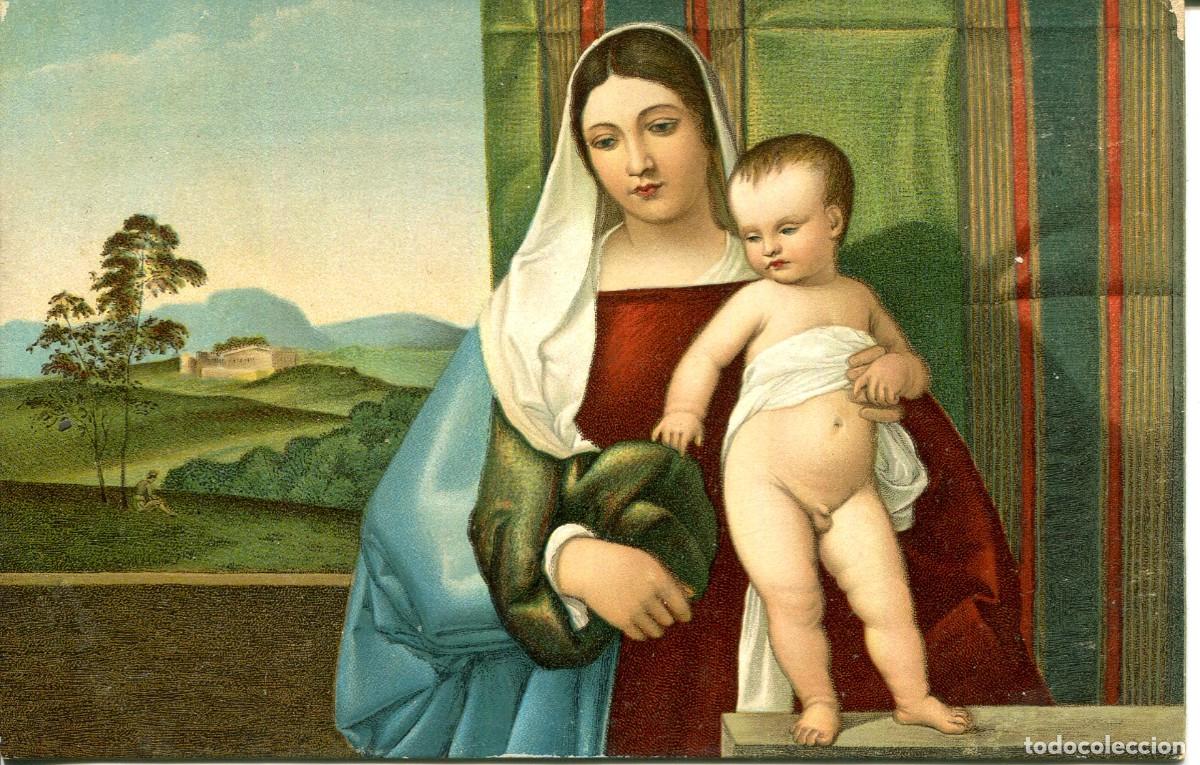 Postales: MADONNA-TIZIANO --Stengel & Co. n&ordm; 29762-A&Ntilde;O 1909- MADE IN GERMANY