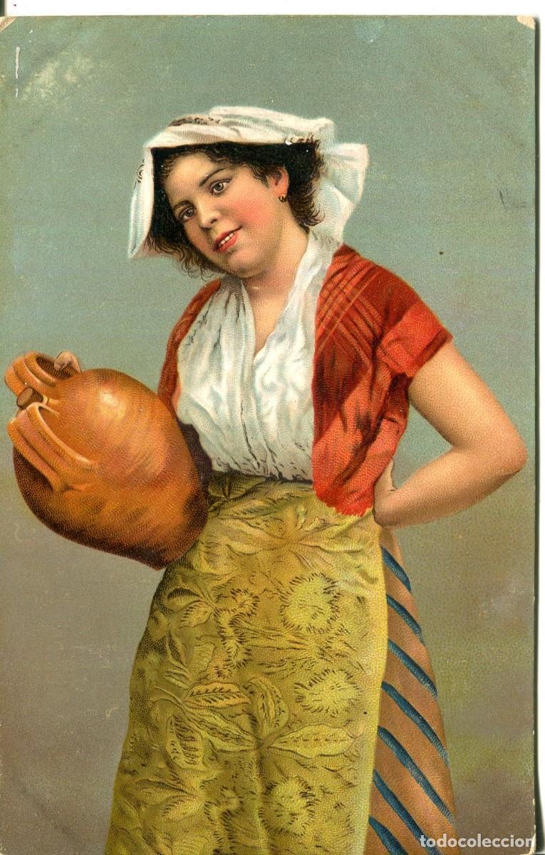 Cartes Postales: MUJER JOVEN CON CANTARO DE CERAMICA--Stengel & Co. n&ordm; 19827-A&Ntilde;O 1909- MADE IN GERMANY