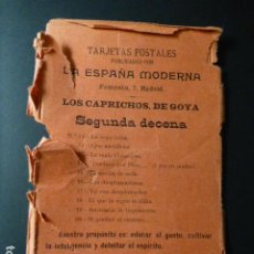 Postales: COLECCION LOS CAPRICHOS DE GOYA LAZARO GALDEANO HAUSER Y MENET L ESPAÑA MODERNA 2ª SERIE COMPLETA 10. Lote 374957759